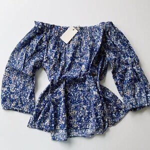 NEW Good Hart Women Canyon Floral Off-Shoulder Top , S Small